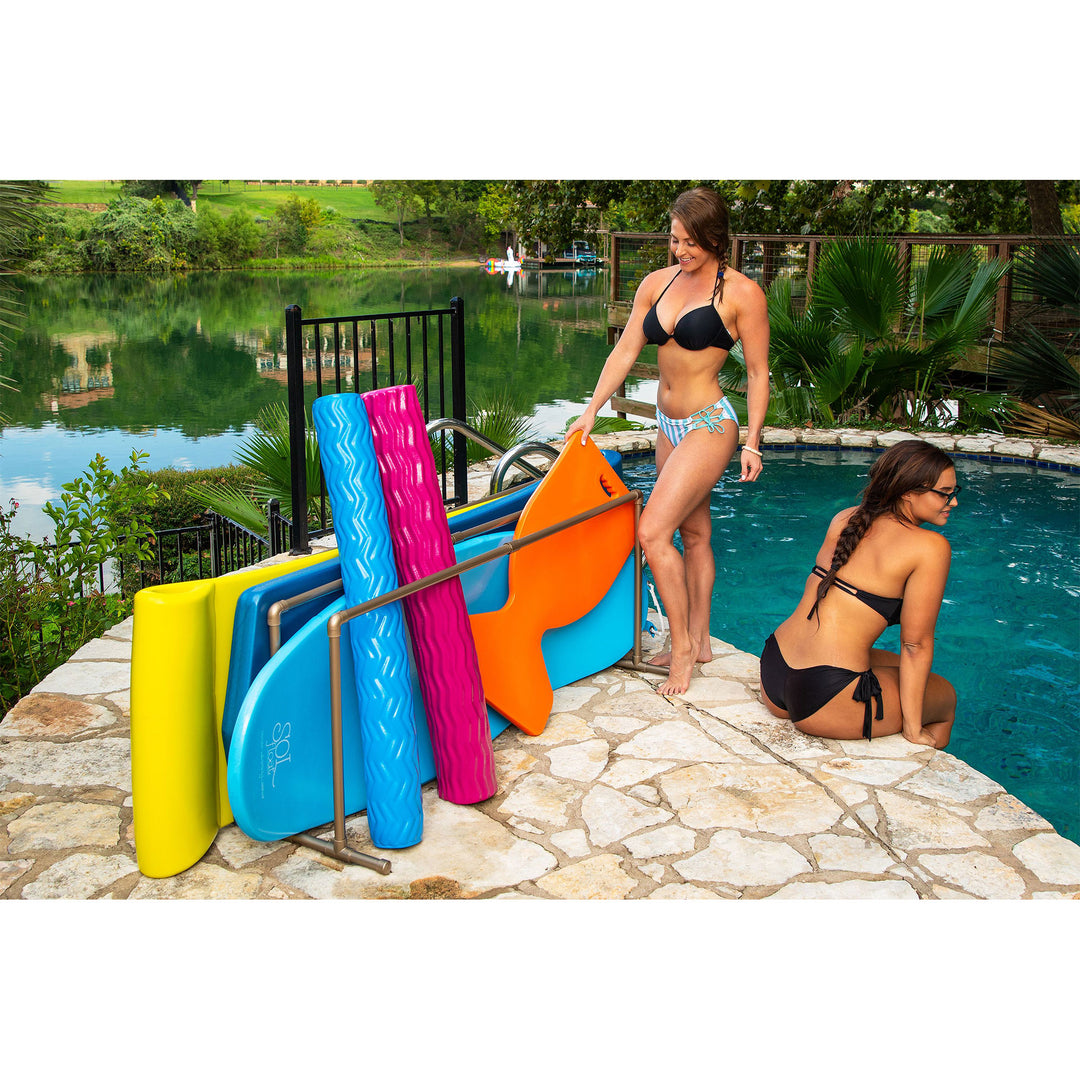 TRC Recreation PVC Pool Float Storage Drying Rack For Foam Loungers,Bronze(Used)