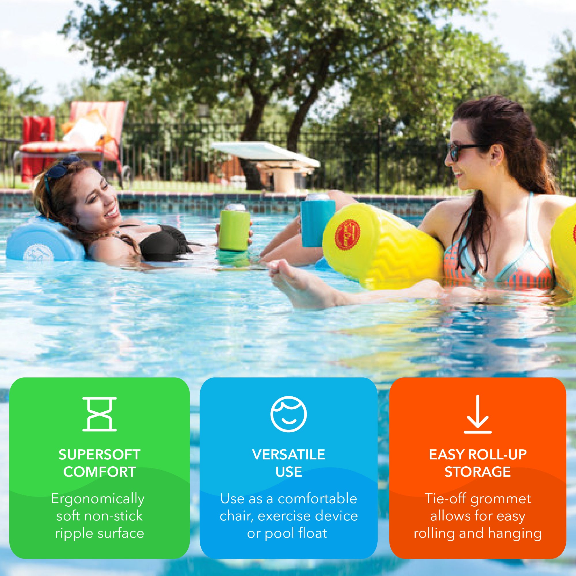 TRC Recreation Soft Sun-Cliner Swimming Pool Float , Yellow (Open Box) - VMInnovations