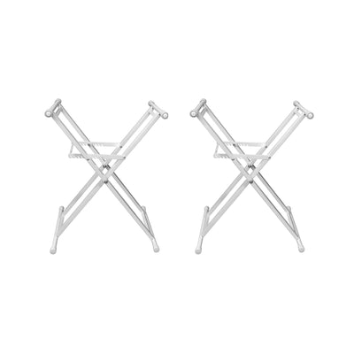 Odyssey Luxe Series White Portable Pro DJ Coffin Mixer Keyboard X-Stand (2 Pack)