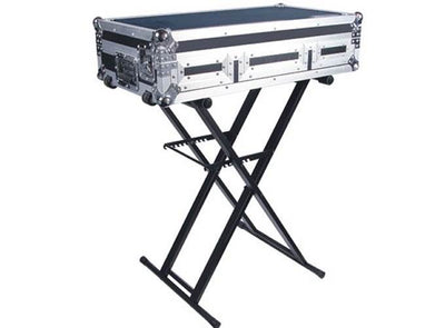 Odyssey Luxe Series White Portable Pro DJ Coffin Mixer Keyboard X-Stand (2 Pack)