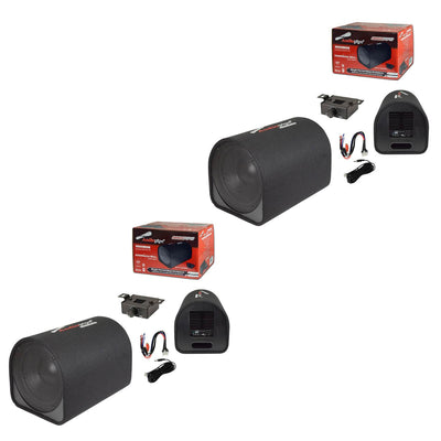 Audiopipe 600 Watts 12 Inch Ported Vented Enclosure Powered Bass Box (2 Pack)