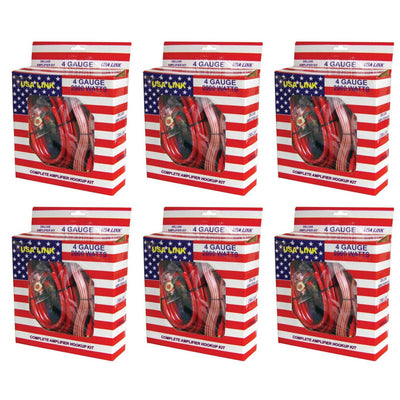 QPOWER 4 Gauge Ga 2000W Car Amplifier Amp Complete Wiring Kit + RCA (6 Pack)