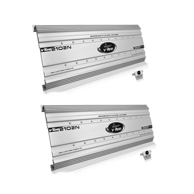 Lanzar Vibe 6000 Watt 2 Channel Bridgeable Car Stereo Mosfet Amplifier (2 Pack)