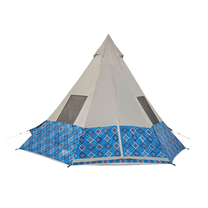 Wenzel 11.5 x 10 Foot 5 Person Ventilated Teepee Camping Tent, Blue (2 Pack)