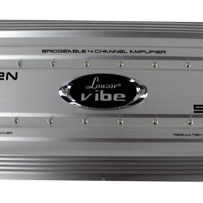 Lanzar 5000 Watt 4 Channel Car Audio Stereo Amplifier with Bass Knob (2 Pack)