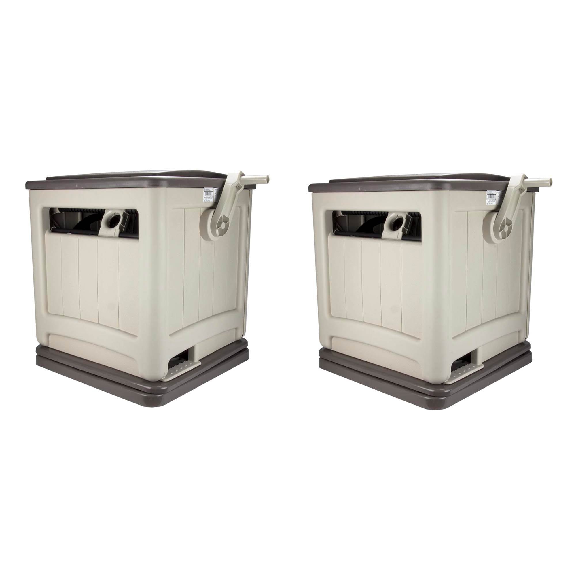 Suncast Swivel Hose Reel Storage Hideaway w/Smart Trak Hose Guide & Bin (2 Pack) - VMInnovations