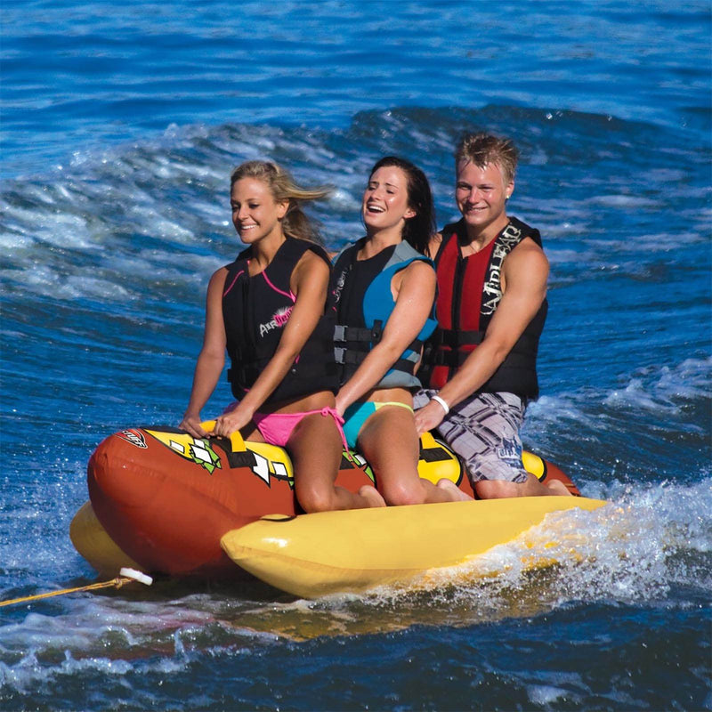 Sportsstuff Hot Dog 3 Person Inflatable Boat Lake Water Towable Tube (2 Pack)