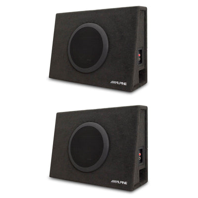Alpine 10 Inch 1000 Watt Loaded Ported Truck Subwoofer Enclosure Box (2 Pack)