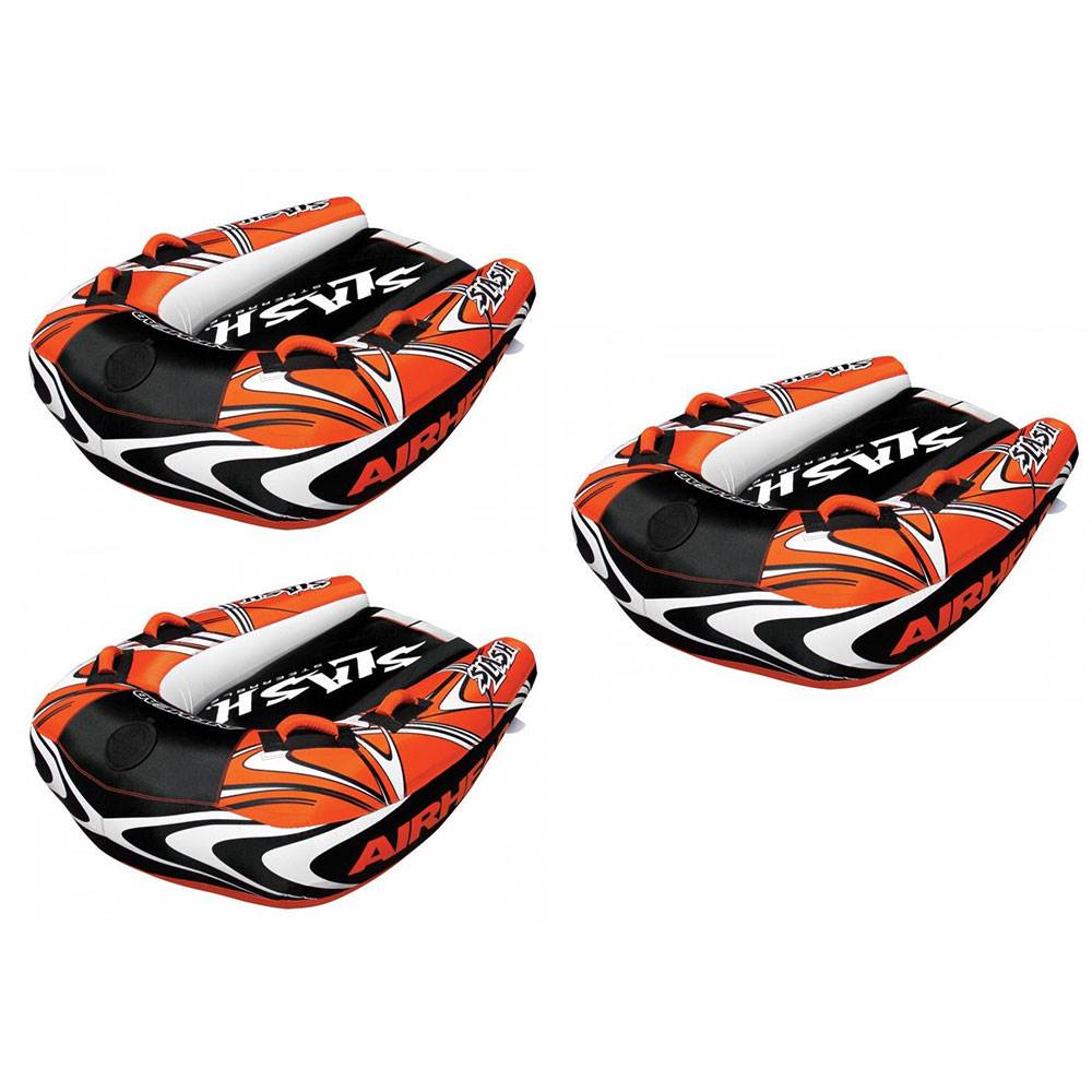 Airhead Slash II Double Rider Inflatable Steerable Boat Towable Tube (3 Pack)