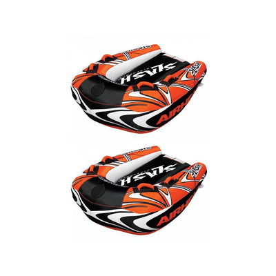 Airhead Slash II Double Rider Inflatable Steerable Boat Towable Tube (2 Pack)