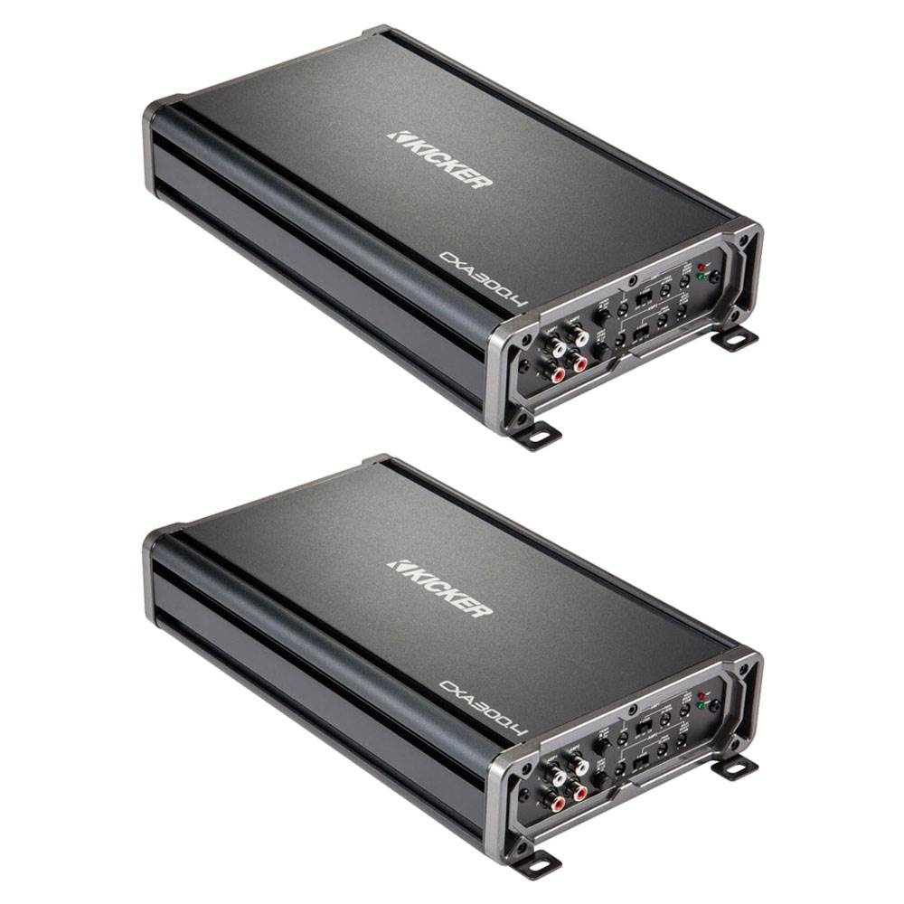 Kicker 43CXA3004 CXA300.4 300 Watt 4-Channel Car Stereo Power Amplifier (2 Pack)
