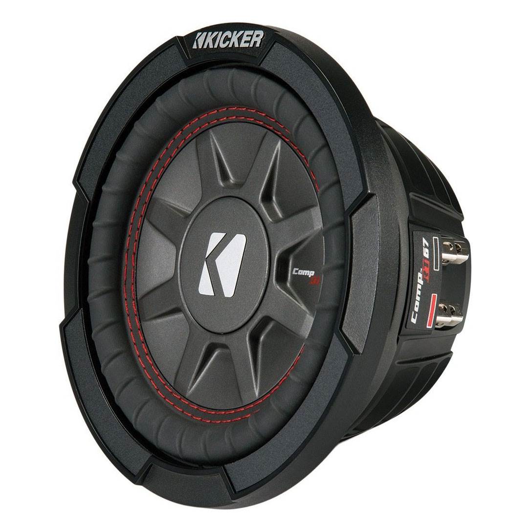 Kicker CompRT Single 6.75" 300W Max 2 Ohm Shallow Slim Car Subwoofer (4 Pack)
