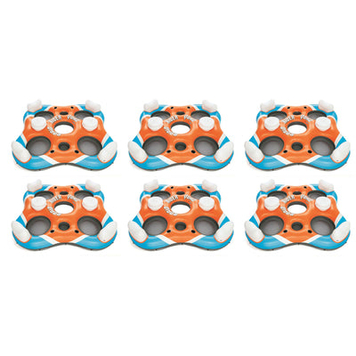 Bestway 101-Inch Rapid Rider 4-Person Floating Island Raft w/ Coolers (6 Pack) - VMInnovations