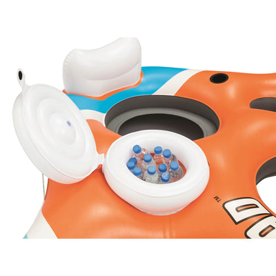 Bestway 101-Inch Rapid Rider 4-Person Floating Island Raft w/ Coolers (6 Pack) - VMInnovations