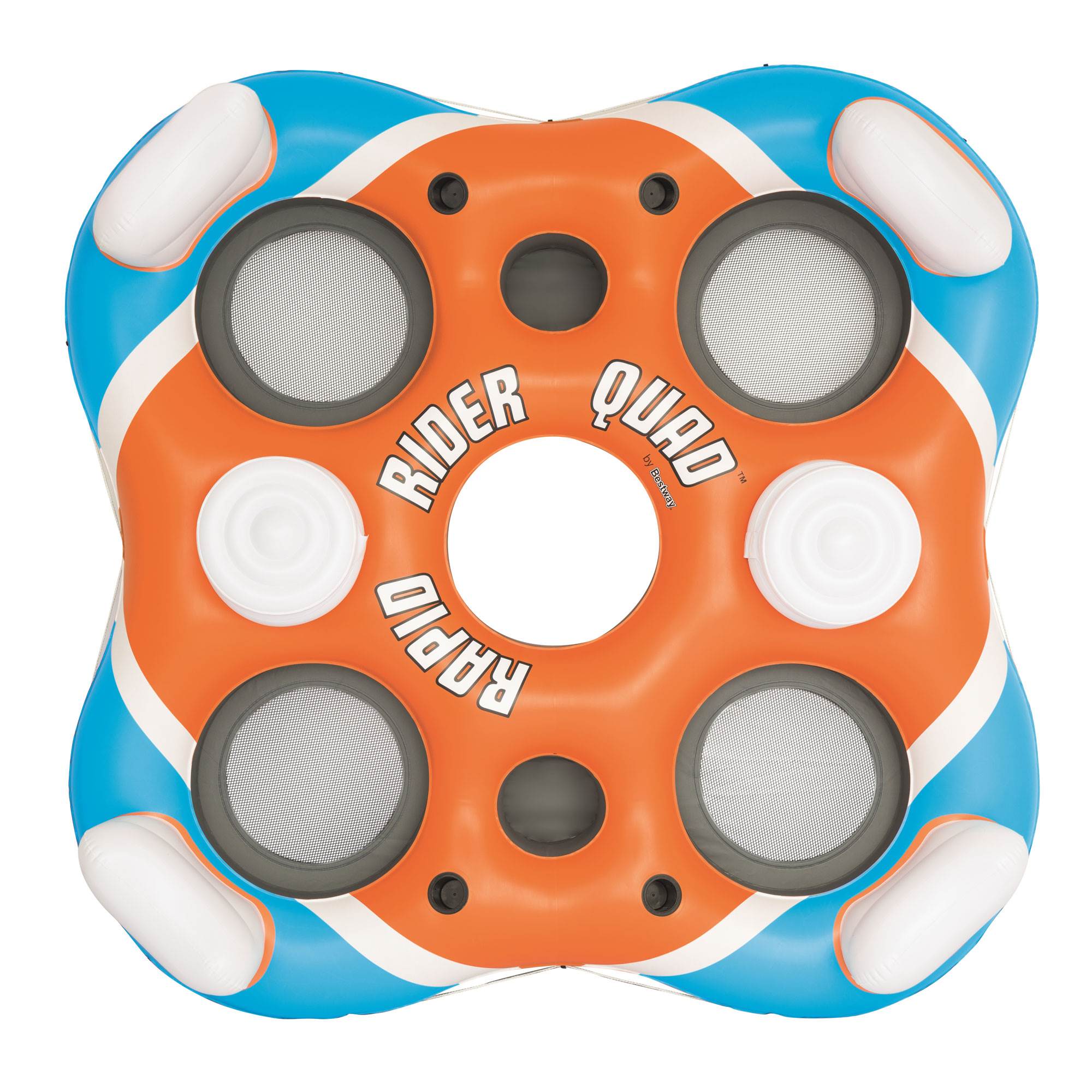 Bestway 101-Inch Rapid Rider 4-Person Floating Island Raft w/ Coolers (2 Pack) - VMInnovations