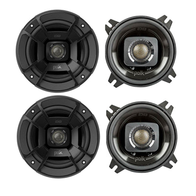 Polk Audio DB402 4" 135W 2 Way Car/Marine ATV Stereo Speakers Black (4 Pack)