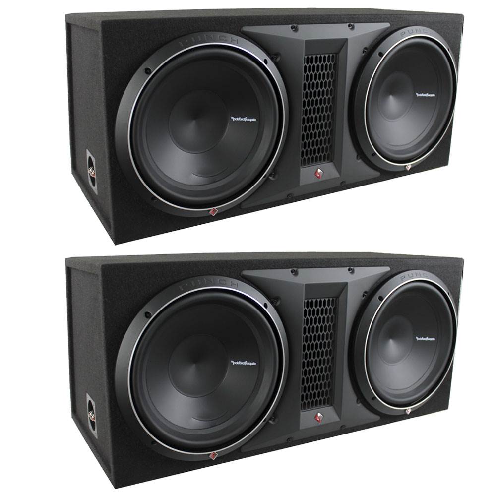 Rockford Fosgate 12 Inch 2400 Watt Dual Loaded Subwoofer Sub Enclosure (2 Pack)