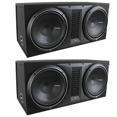 Rockford Fosgate 12 Inch 2400 Watt Dual Loaded Subwoofer Sub Enclosure (2 Pack)