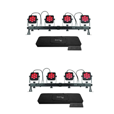 Chauvet DJ 4Bar Flex T USB DMX Light Effect System w/ Footswitch & Case (2 Pack)