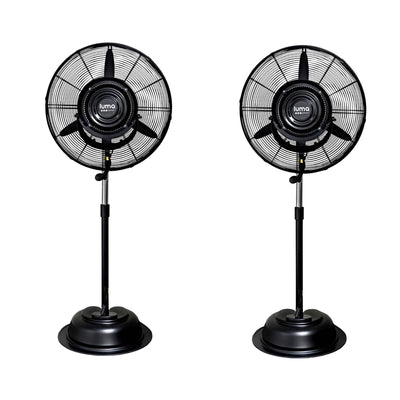 Luma Comfort 3 Speed Oscillating Misting Cooling Floor Pedestal Fan (2 Pack)