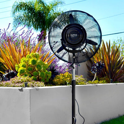 Luma Comfort 3 Speed Oscillating Misting Cooling Floor Pedestal Fan (2 Pack)