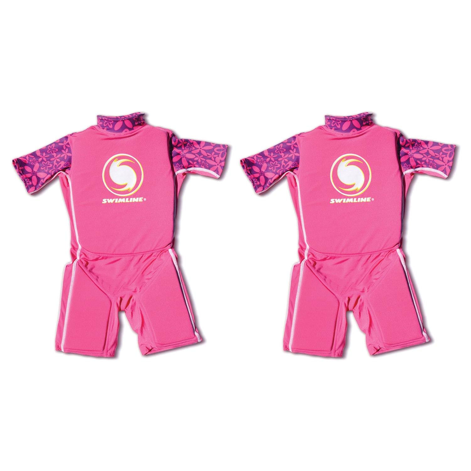 Swimline Pink Lycra Girl's Float Swim Trainer Wet Suit Life Vest, Large (2 Pack) - VMInnovations