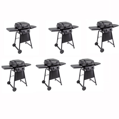 Char Broil Classic Outdoor 2 Burner Gas BBQ Patio Cabinet Grill, Black (6 Pack)
