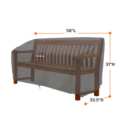 Classic Accessories Ravenna Patio Loveseat Waterproof Cover, Small, Dark Taupe