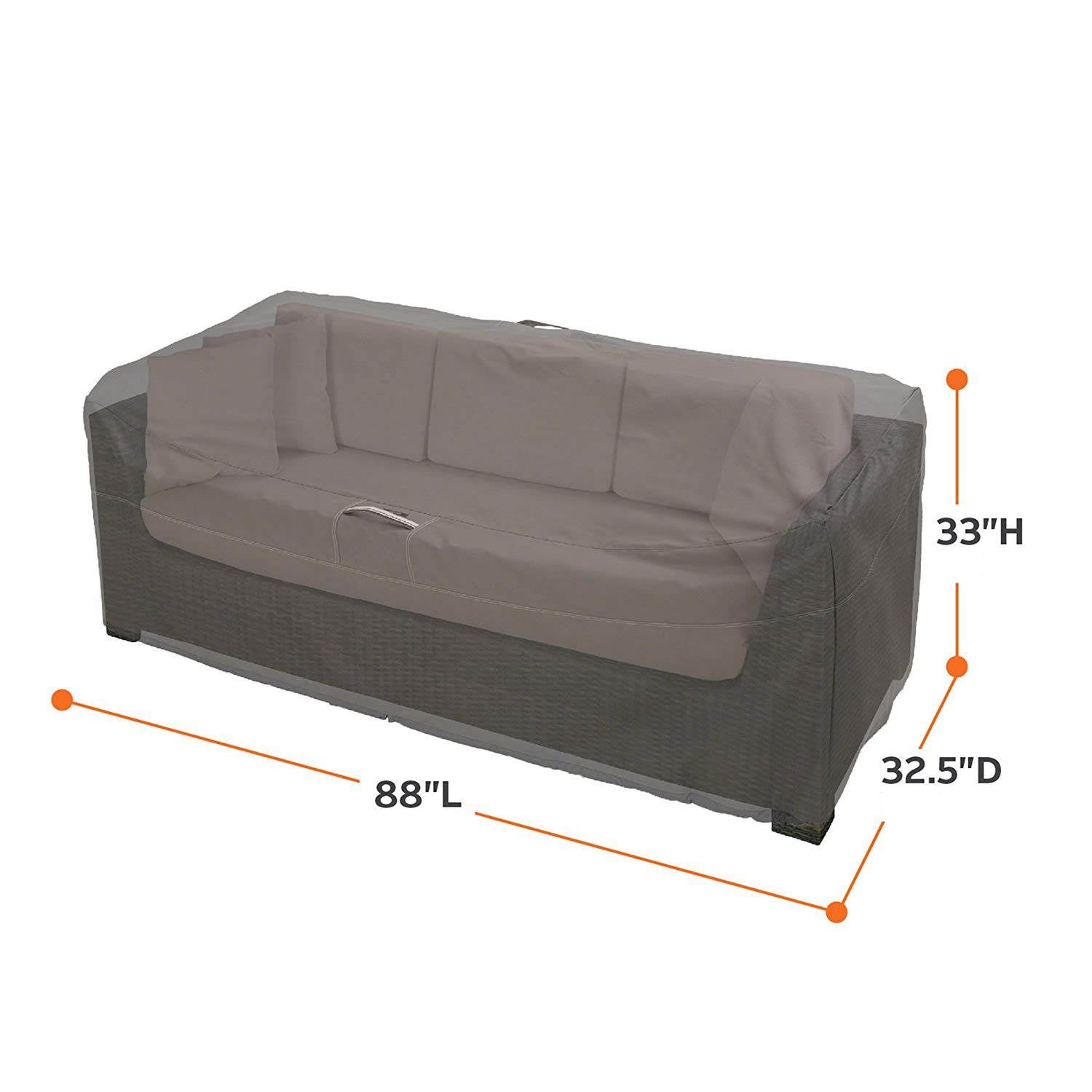 Classic Accessories Ravenna Patio Loveseat Waterproof Cover, Large, Dark Taupe
