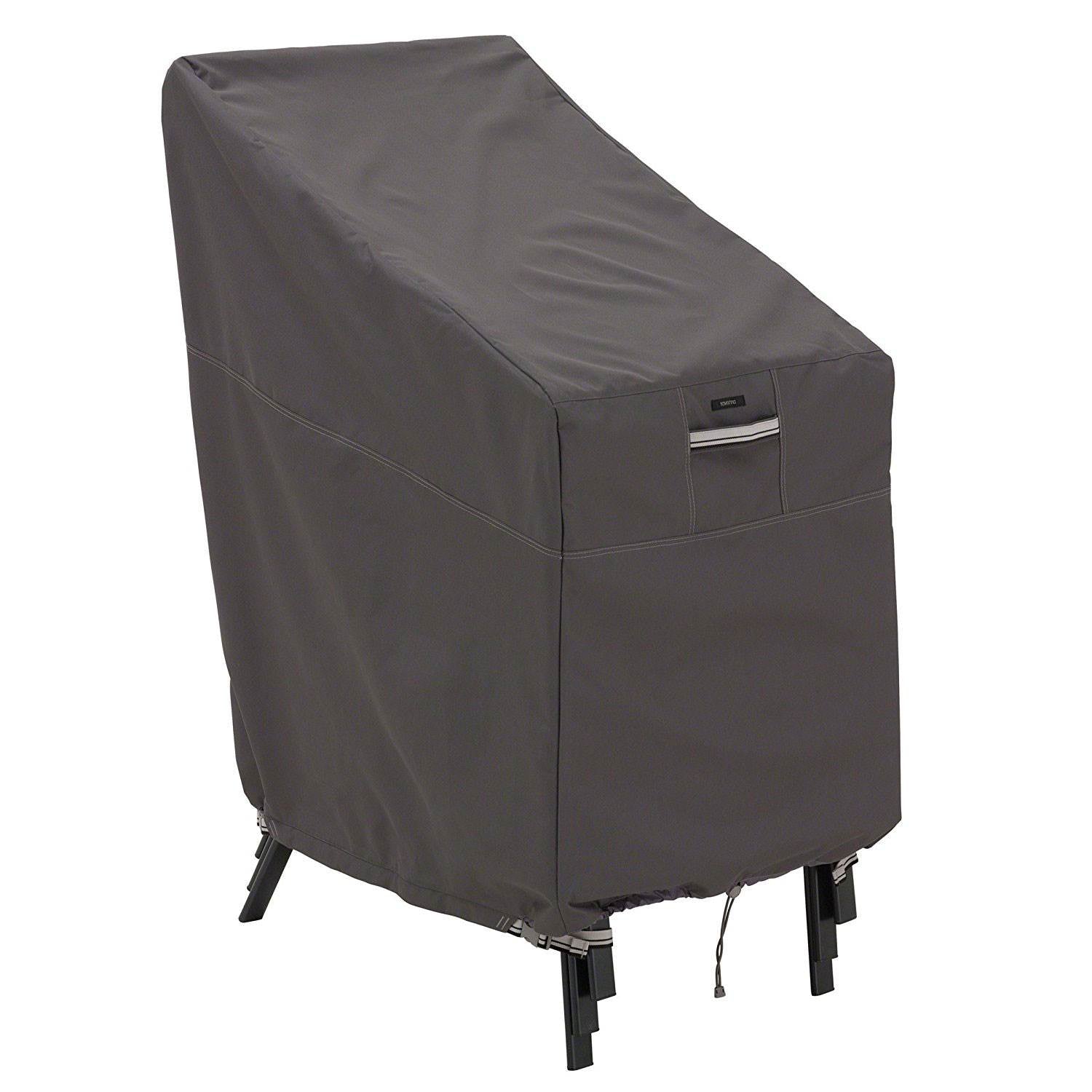 Classic Accessories Ravenna Outdoor Stackable Patio Chair Cover, Dark Taupe