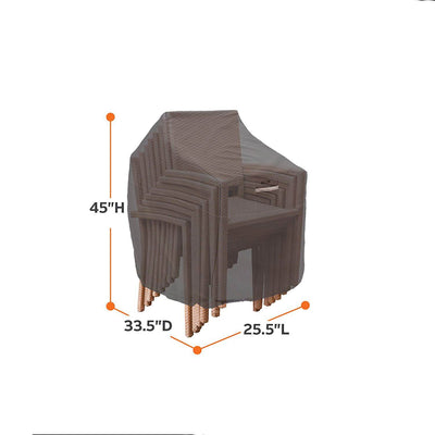 Classic Accessories Ravenna Outdoor Stackable Patio Chair Cover, Dark Taupe