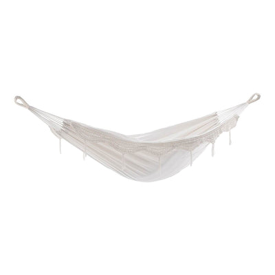 Vivere Brazilian Style Durable Cotton Double Outdoor Hammock, White (2 Pack)