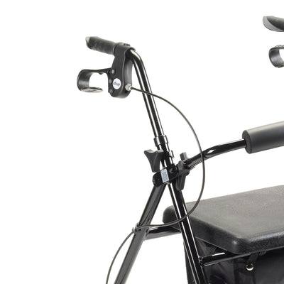 Drive Medical Rollator Removable Padded Seat Back Support Fold Up Walker, Black