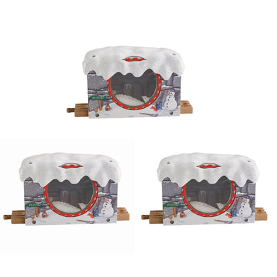 Fisher Price Thomas & Friends Wooden Railway Snowy Tunnel Train Toy (3 Pack)
