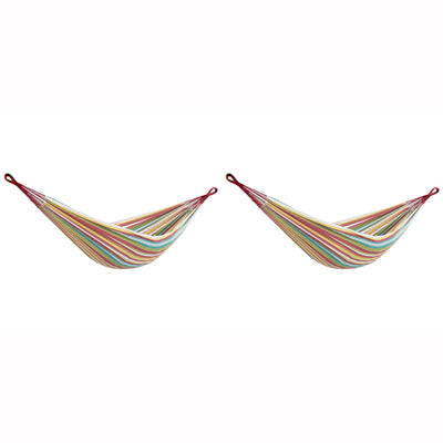 Vivere Brazilian Style Fringe 2 Person Hammock (2 Pack)