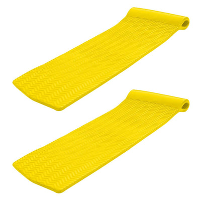 TRC Recreation Serenity 70 Inch Foam Raft Lounger Pool Float, Yellow (2 Pack)