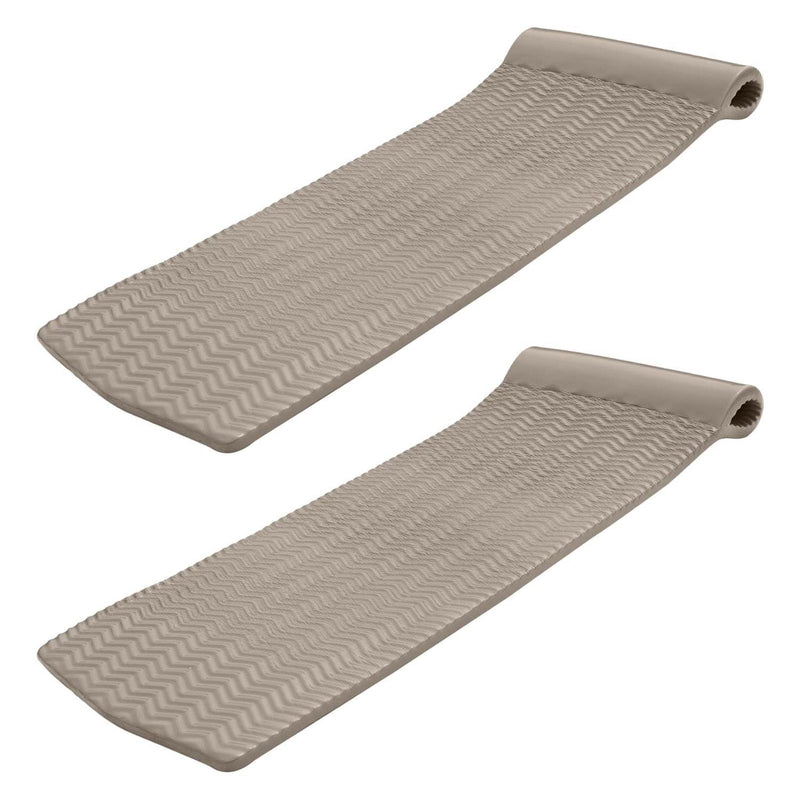 TRC Recreation Serenity 70 In. Foam Mat Raft Lounger Pool Float, Bronze (2 Pack)