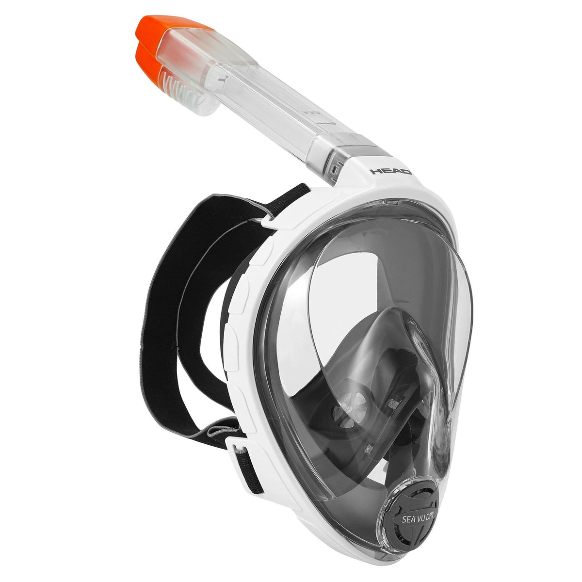 Head Sea Vu Dry Full-Face Medium Snorkel & Scuba Mask, White (Open Box)