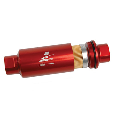 Aeromotive 12301 In-Line Filter 10 Micron Fabric Element, Red Finish (Open Box)