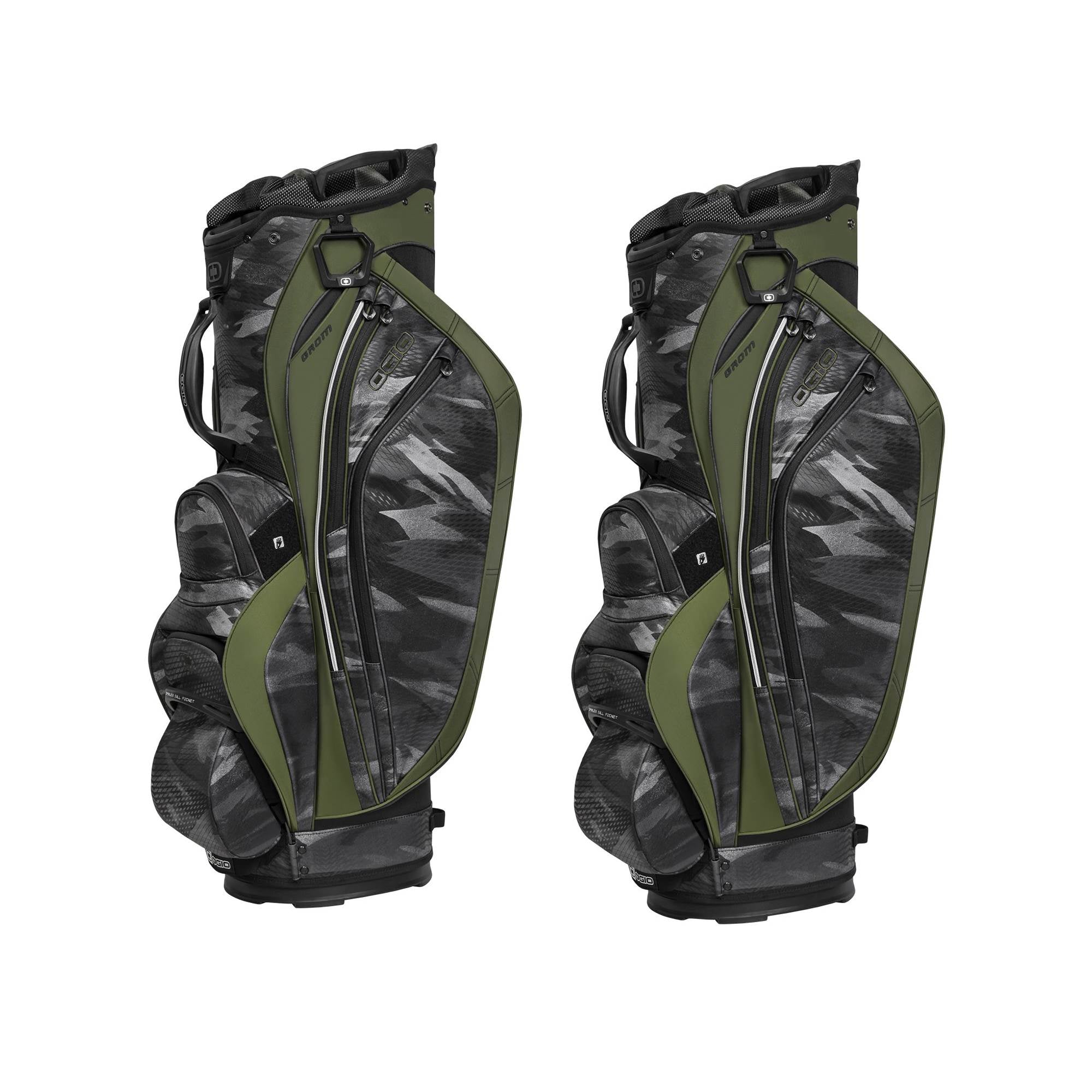 OGIO Grom 2X Barrel Top 8 Pocket/Ball Pocket Cart Golf Bag, Camo Moss (2 Pack)