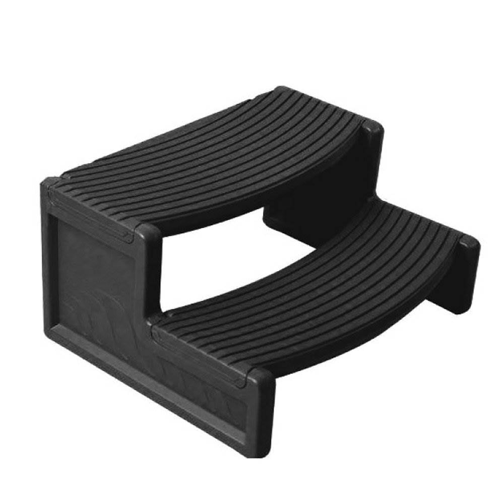 Confer Plastics Hot Tub Handi-Step for Straight & Curved Spa, Black (2 Pack)