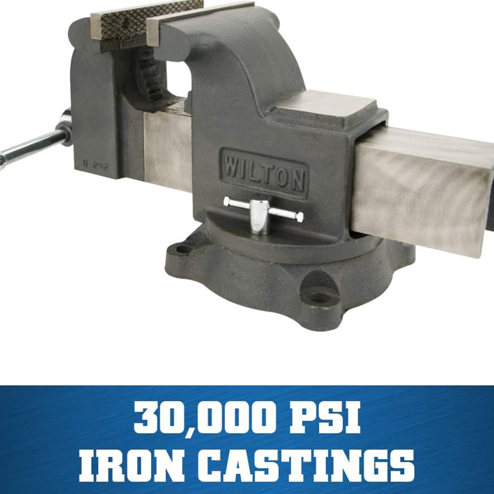 Wilton WS6 Work Shop Bench Vise w/ 6in Jaw, 3.5in Throat and Steel Swivel Base