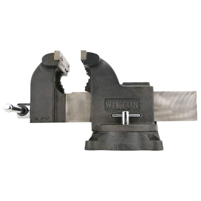 Wilton WS8 8 Inch Jaw 4 Inch Throat Steel Swivel Base Work Shop Bench Vise, Gray