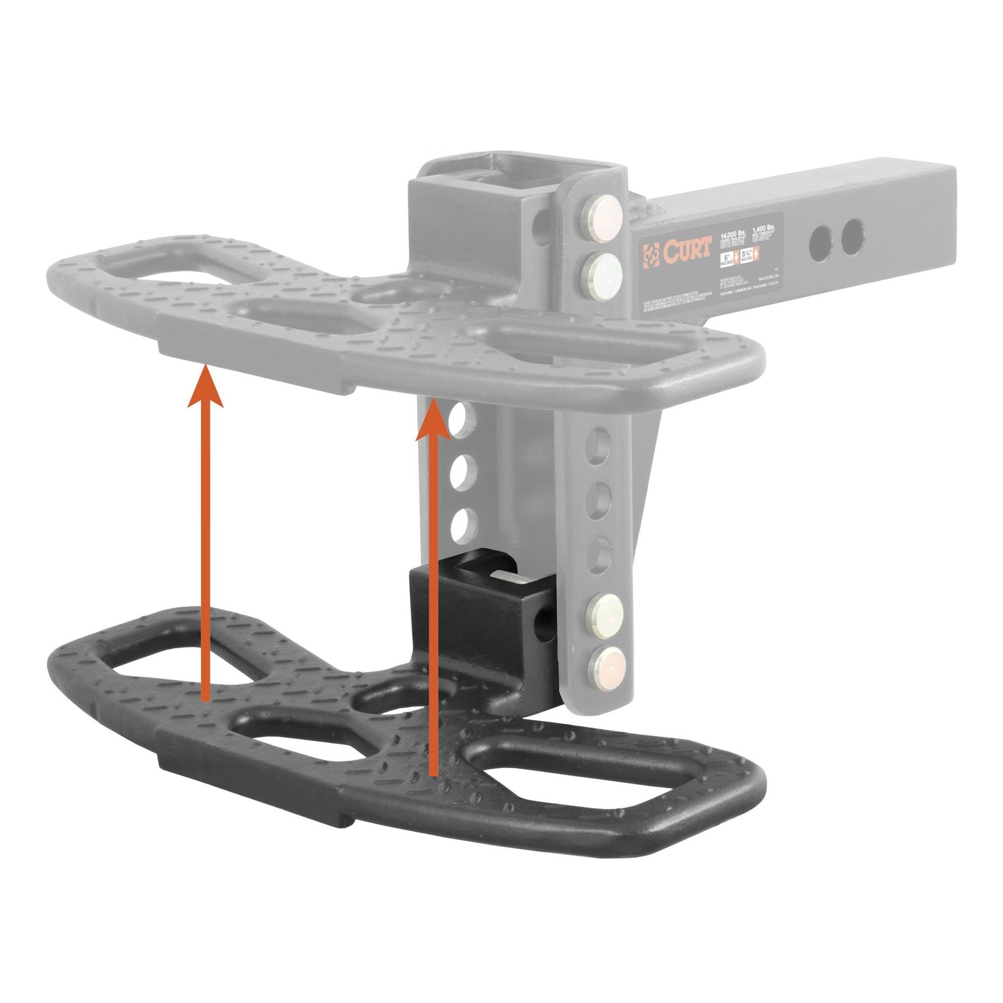 Curt Front & Rear Channel Mount Folding Trailer Tow Hitch Step (Open Box)