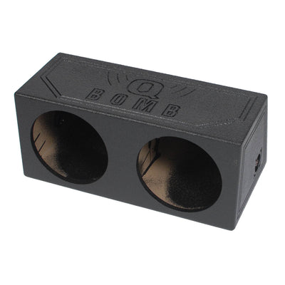 Q Power QBomb Dual 12" Sealed Port Subwoofer Sub Box w/ Bedliner Spray (2 Pack)