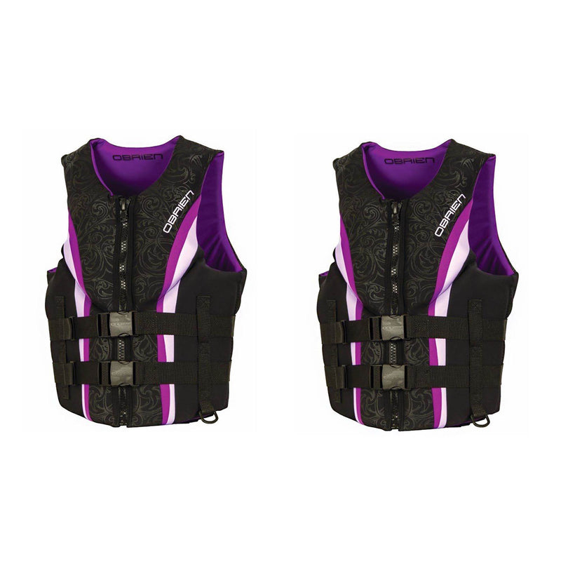 OBrien 2018 Womens Purple Neo Impulse Biolite Wakeboard Life Vest, XS (2 Pack)