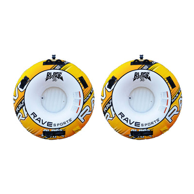 Rave Sports 02639 Blade 2 Rider Inflatable Boat Towable Water Ski Tube (2 Pack)