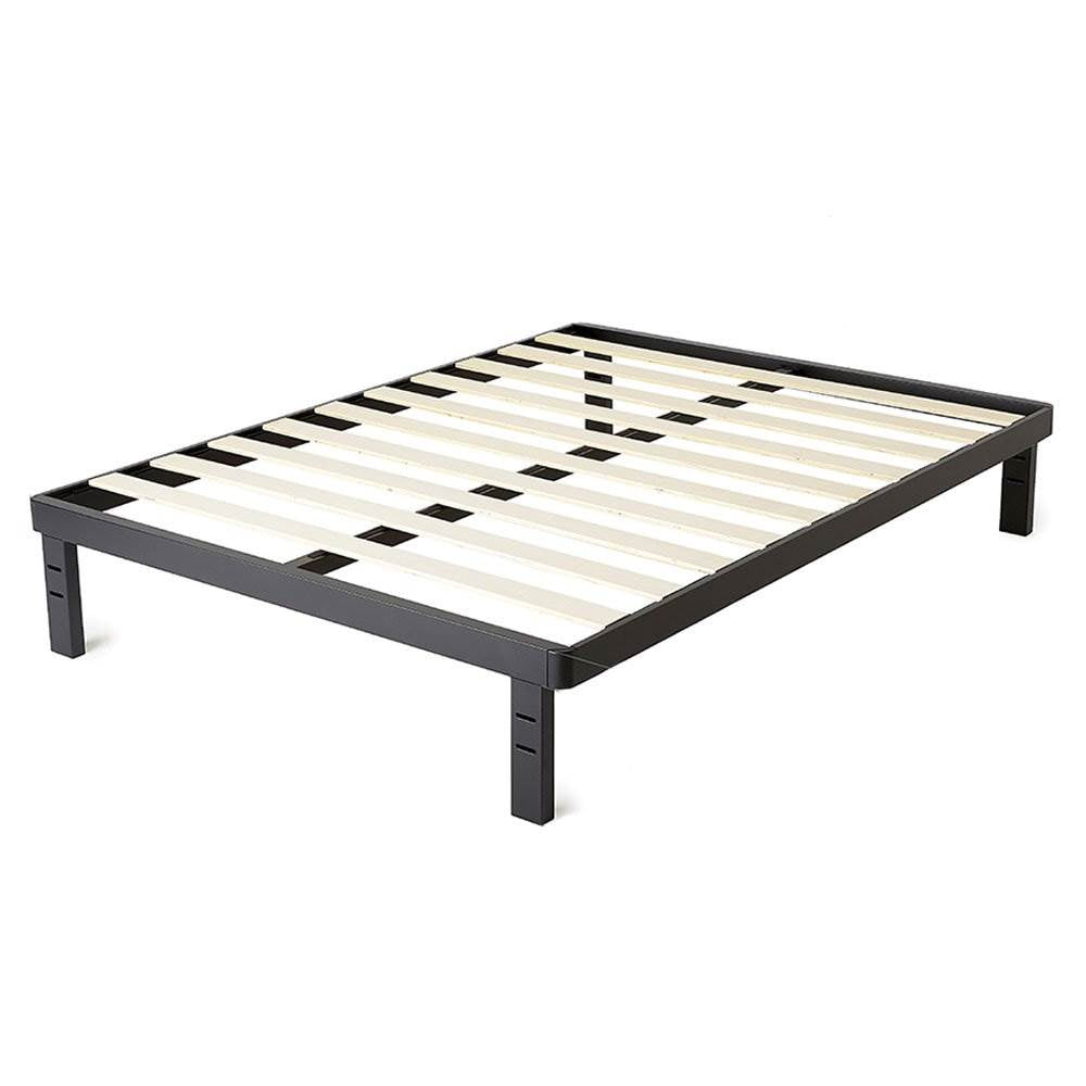 intelliBASE 18" Black Metal Platform Bed Frame w/ Wooden Slats, King (Used)