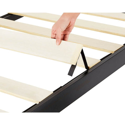 intelliBASE 18" Black Metal Platform Bed Frame w/ Wooden Slats, King (Used)