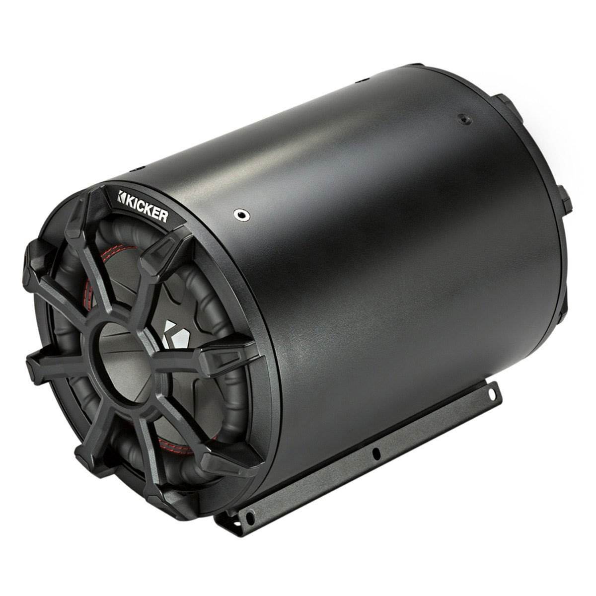Kicker Car Audio Tube Enclosure with 8 Inch 4 Ohm Subwoofer and Grill (2 Pack)